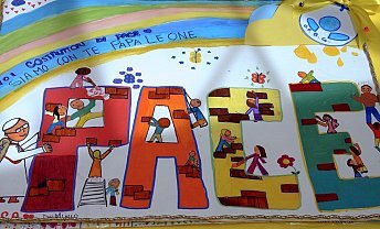 Os pacientes do Hospital Infantil do Vaticano criaram um quadro para o Papa Leão