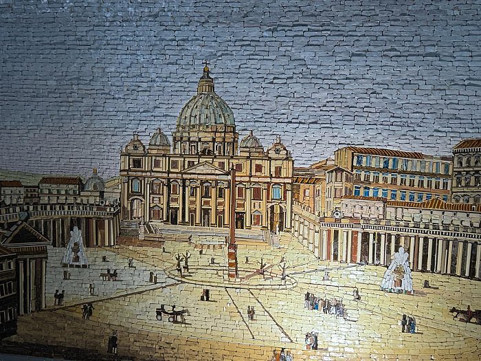 モザイク画 バチカンのstudio del mosaico作 バチカン公認モザイク工房＆サン・ピエトロ大聖堂ツアー ❒ Vatican