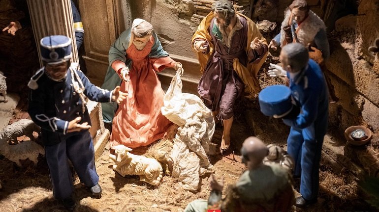 The Nativity scene at the Basilica of San Pellegrino in the Vatican