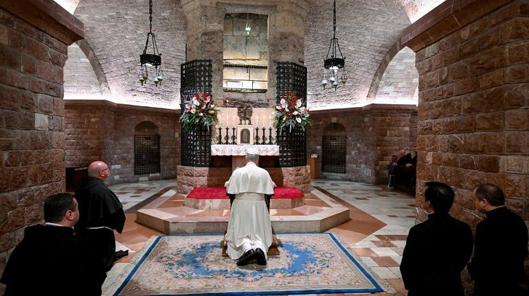 Папа Лев I посетил Ассизи и почтил могилу святого Франциска