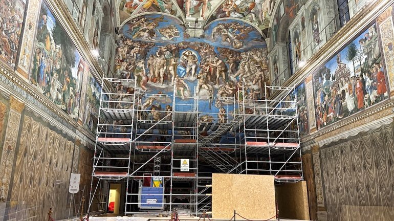 Capela Sistina: “O Juízo Final”, de Michelangelo, está atualmente passando por uma extensa restauração