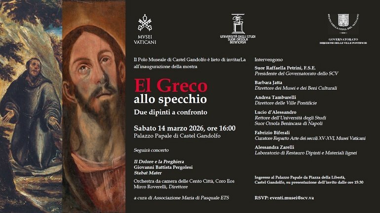 A new exhibition will be held at the Castel Gandolf Apostolic Palace on March 14